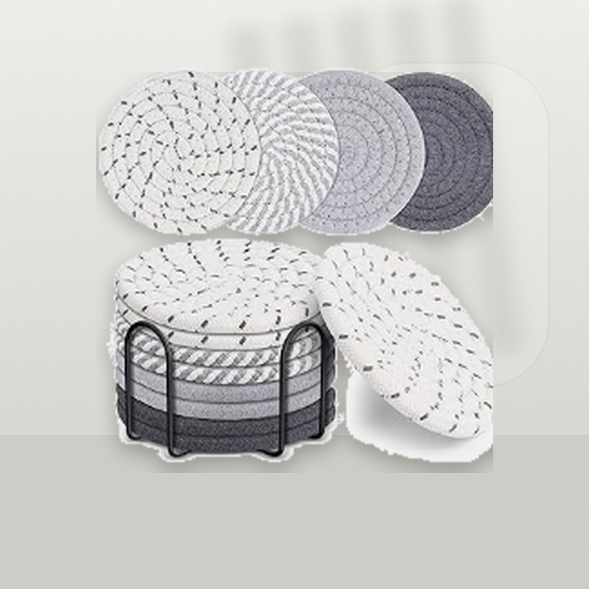 Livensio Absorbent Multicolor Coaster Set Holder
