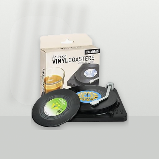 Livensio Retro Record Coaster Set Holder