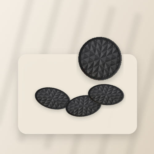 Livensio Black Silicone Drink Coaster Set