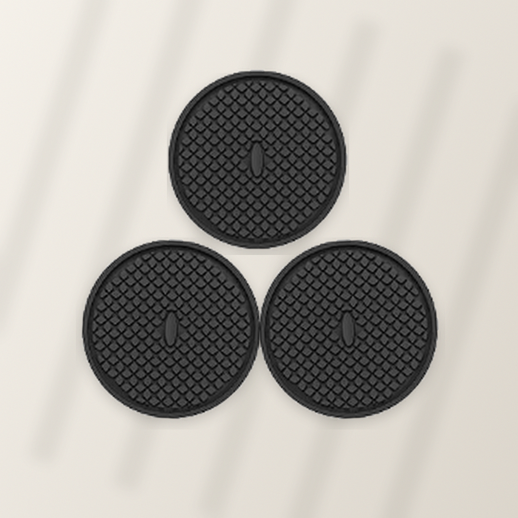 Livensio Black Silicone Deep Tray Coasters