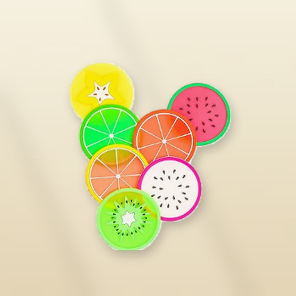Livensio Colorful Fruit Coaster Set