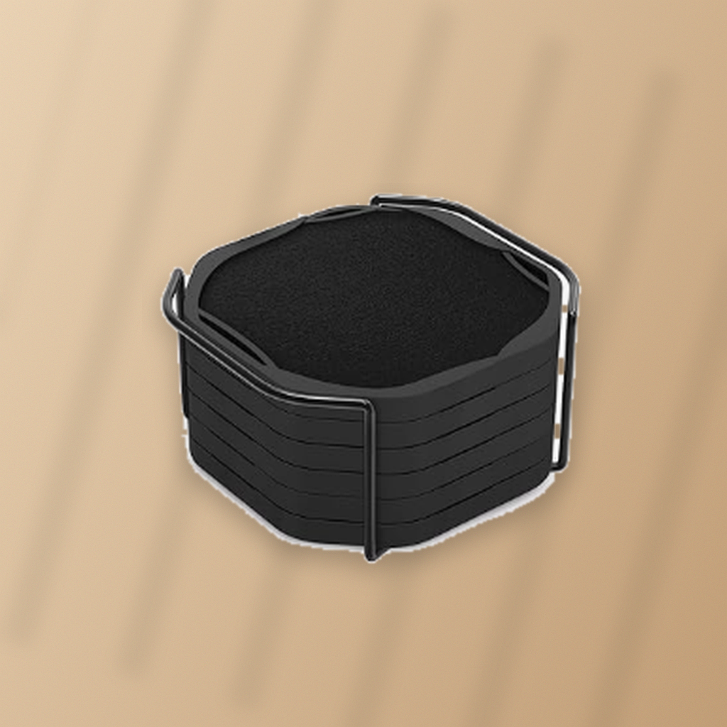Livensio Felt Silicone Coaster Set Holder