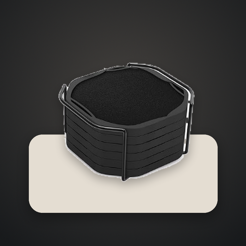 Livensio Felt Silicone Coaster Set Holder