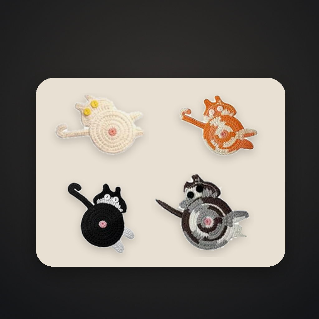 Livensio Woven Cat Drink Coaster