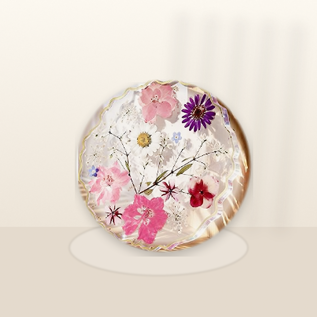 Livensio Floral Resin Drink Coaster