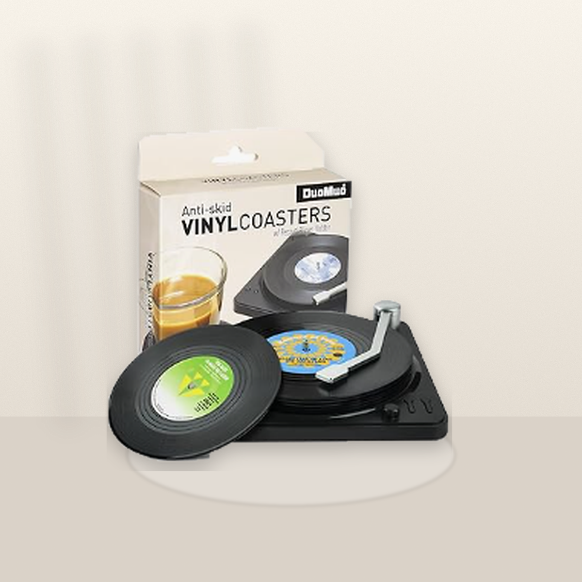 Livensio Retro Record Coaster Set Holder