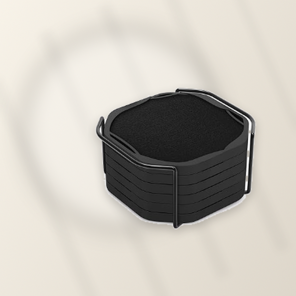 Livensio Felt Silicone Coaster Set Holder